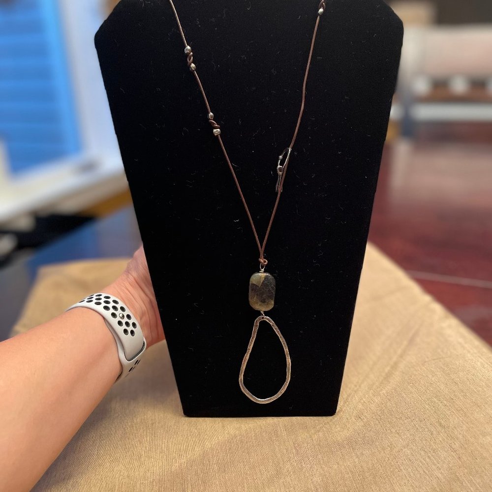 Silpada N1940 Leather Necklace w/Sterling Silver Pendant